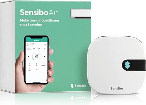 Sensibo Air - وحدة تحكم مكيف الهواء الذكية. معتمد من Apple HomeKit. تركيب 60 ثانية. يحافظ على ميزات الراحة وتوفير الطاقة. متوافق مع جوجل، أليكسا، أبل هوم كيت وسيري Sensibo Air: وحدة تحكم مكيف الهواء الذكية معتمدة من Apple HomeKit، تركيب 60 ثانية، توفر الراحة والطاقة، متوافقة مع جوجل وأليكسا وأبل هوم كيت وسيري.