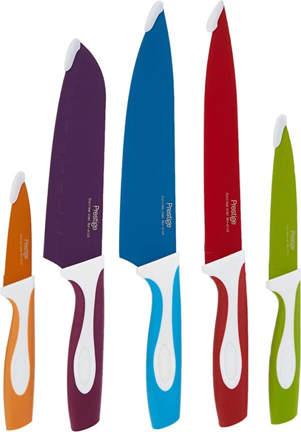 طقم سكاكين ستانلس ستيل فايبرو من بريستيج، 5 قطع PR9021 احصل على طقم سكاكين ستانلس ستيل فايبرو من بريستيج، 5 قطع PR9021 لتحضير أشهى الأطعمة بجودة عالية وسهولة في الاستخدام. اطلبه الآن!