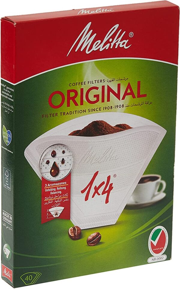 فلاتر القهوة 4 × 1 اورجينال من ميليتا - 40 فلتر اشتري اونلاين بأفضل الاسعارفلاتر القهوة 4 × 1 اورجينال من ميليتا - 40 فلتر✓ شحن سريع و مجاني✓ ارجاع مجاني✓ الدفع عند